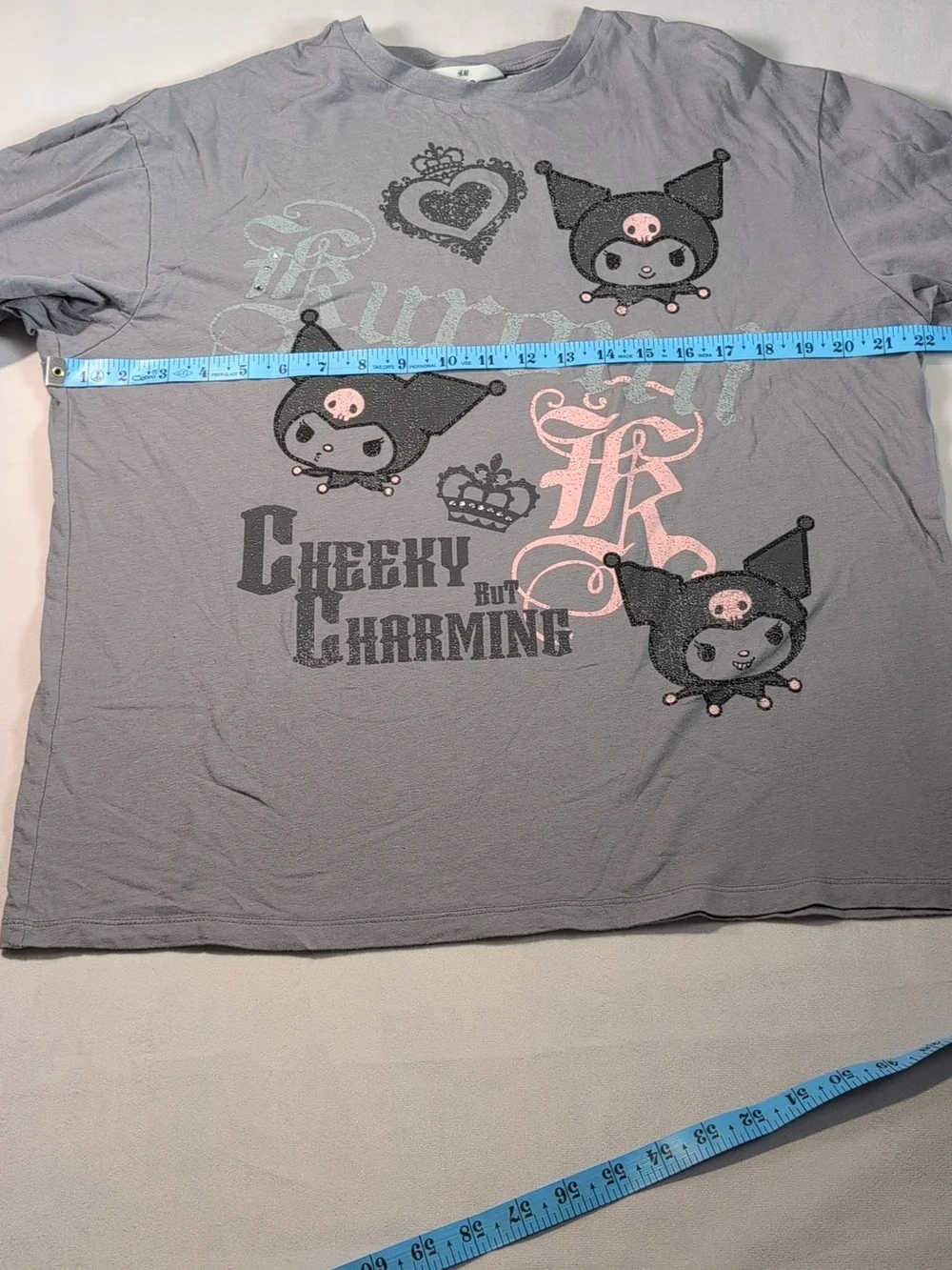 H&M Sanrio Kuromi Oversized Gray T-Shirt Size Youth 20